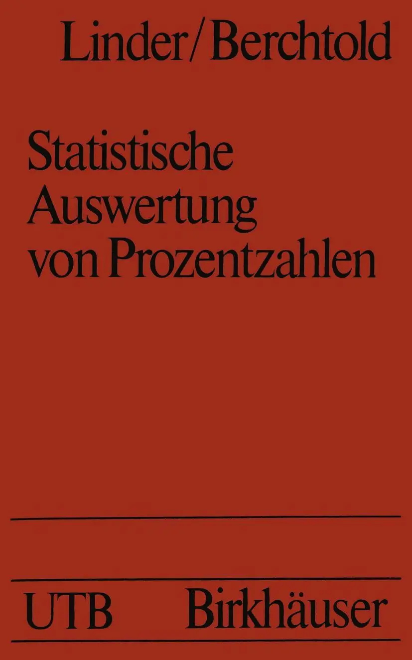 Cover: 9783764308209 | Statistische Auswertung von Prozentzahlen | Linder (u. a.) | Buch