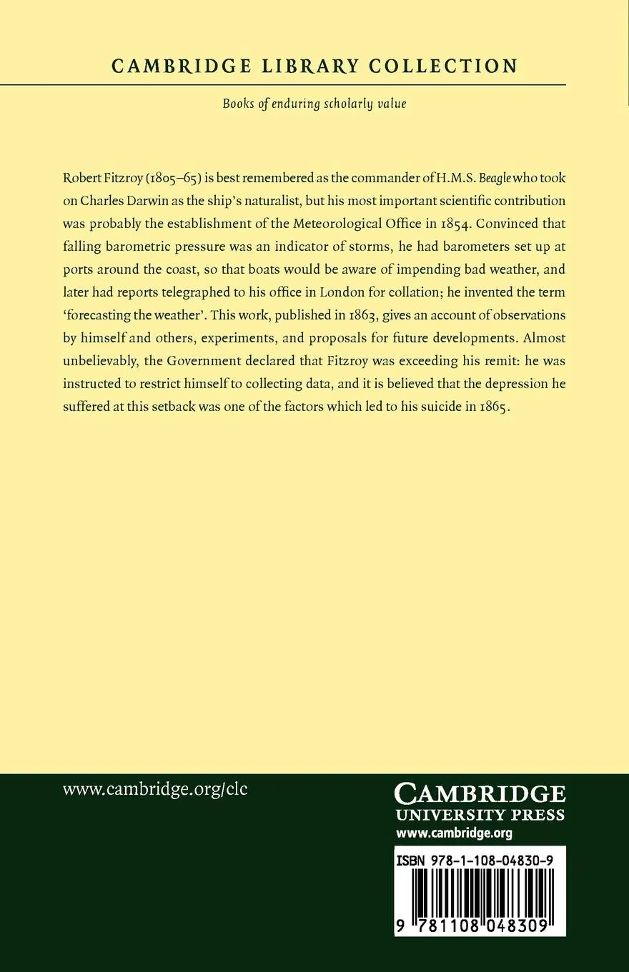 Rückseite: 9781108048309 | The Weather Book | Robert Fitzroy | Taschenbuch | Englisch | 2012
