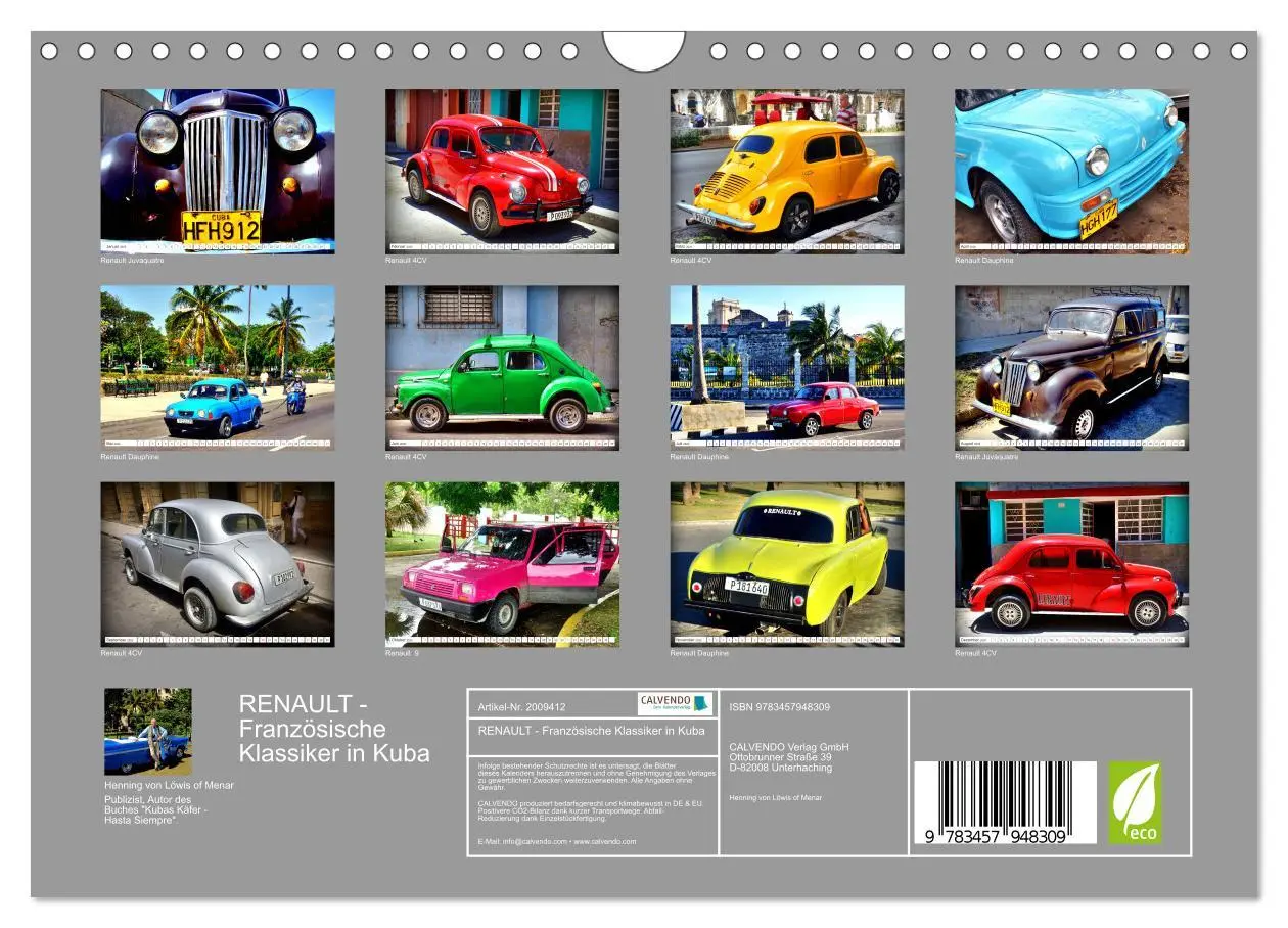 Bild: 9783457948309 | RENAULT - Französische Klassiker in Kuba (Wandkalender 2026 DIN A4...