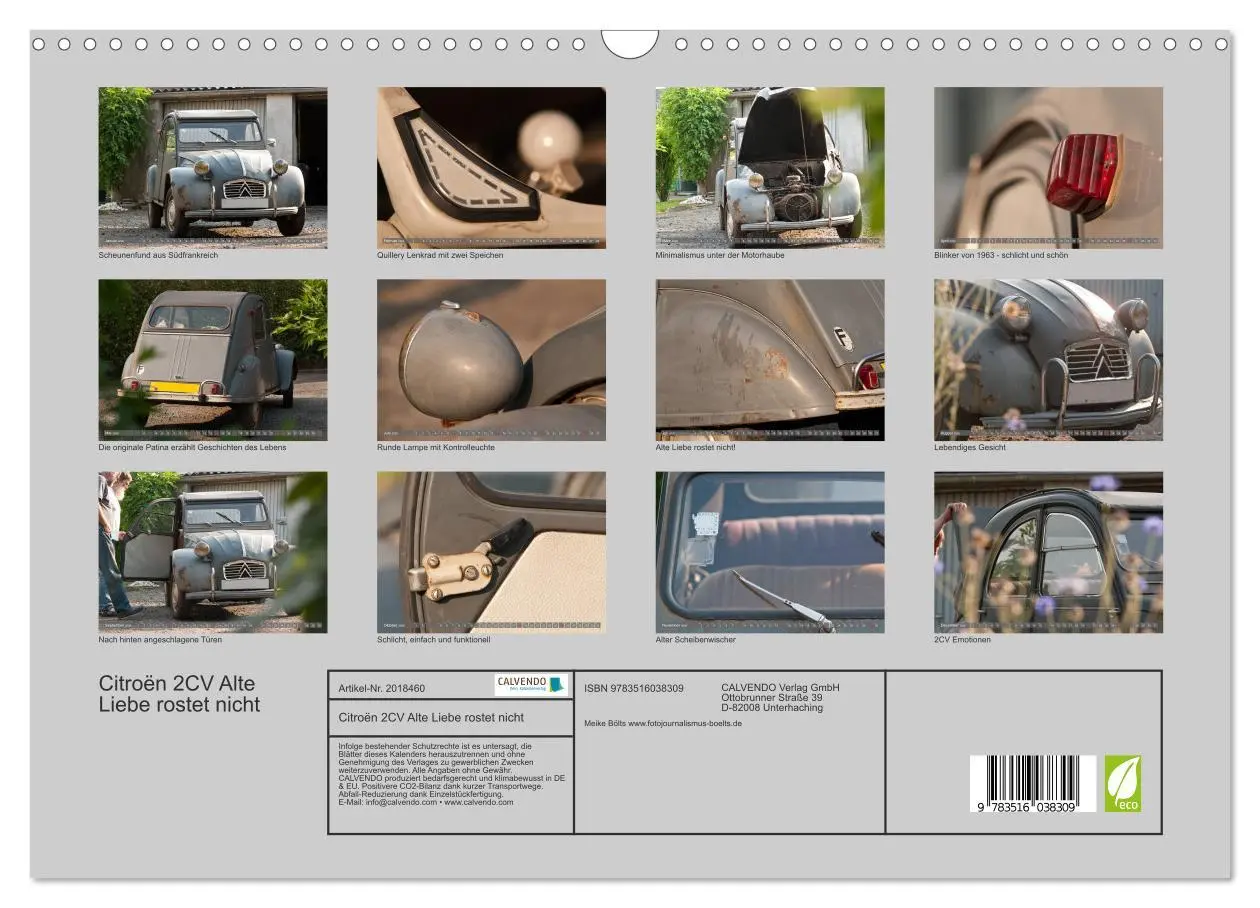 Bild: 9783516038309 | Citroën 2CV Alte Liebe rostet nicht (Wandkalender 2026 DIN A3...