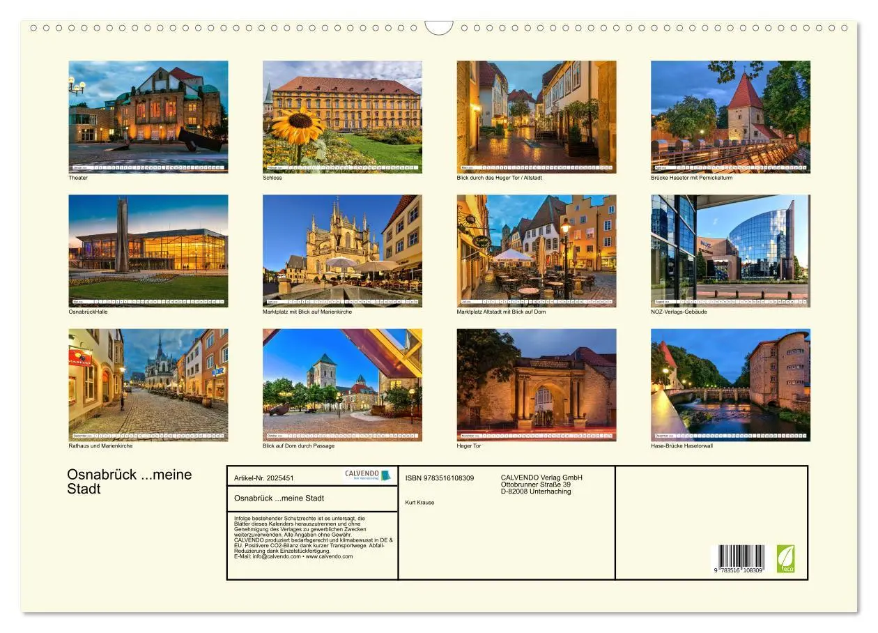 Bild: 9783516108309 | Osnabrück ...meine Stadt (Wandkalender 2026 DIN A2 quer), CALVENDO...