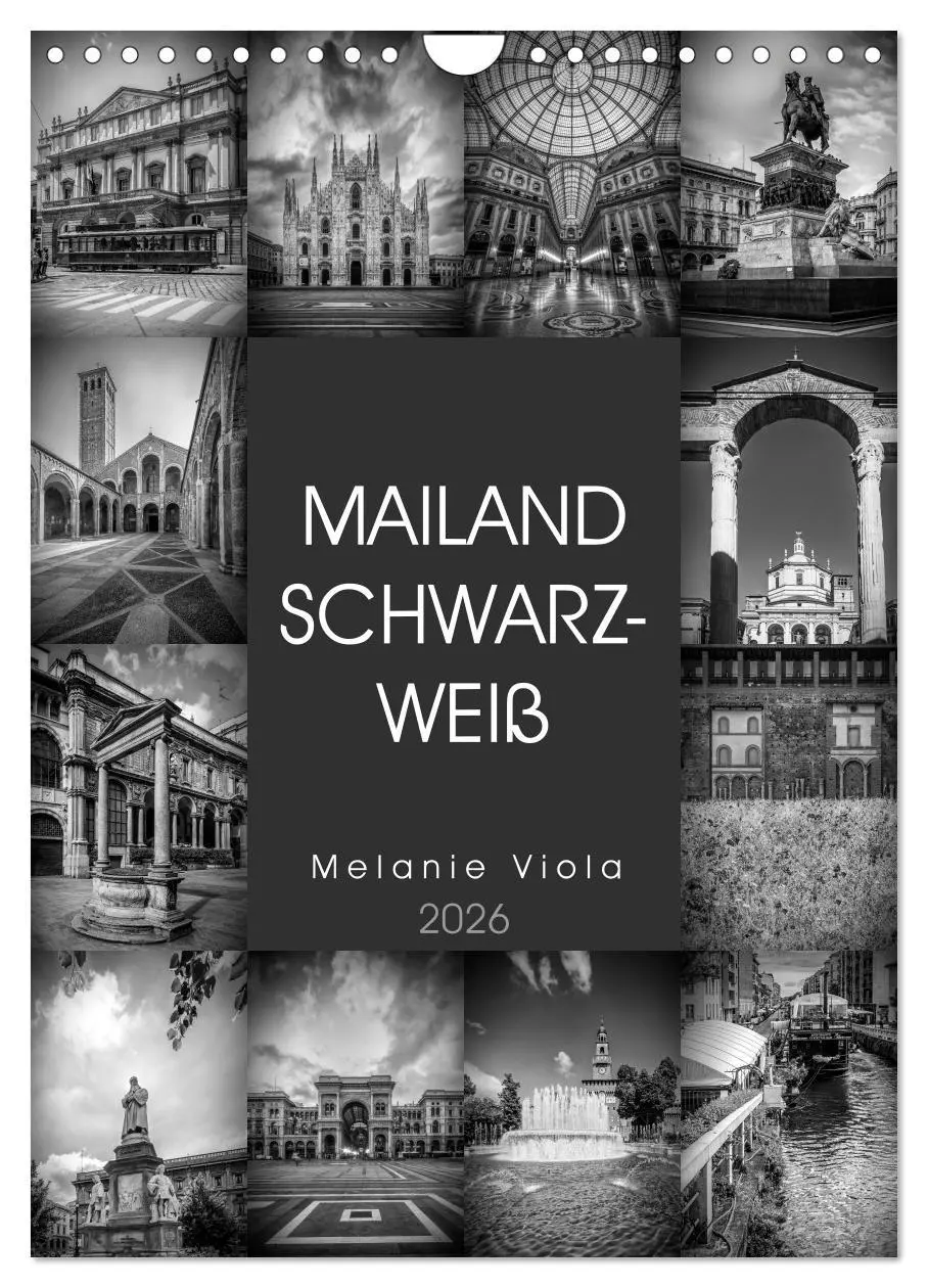 Cover: 9783516418309 | MAILAND SCHWARZWEIß (Wandkalender 2026 DIN A4 hoch), CALVENDO...