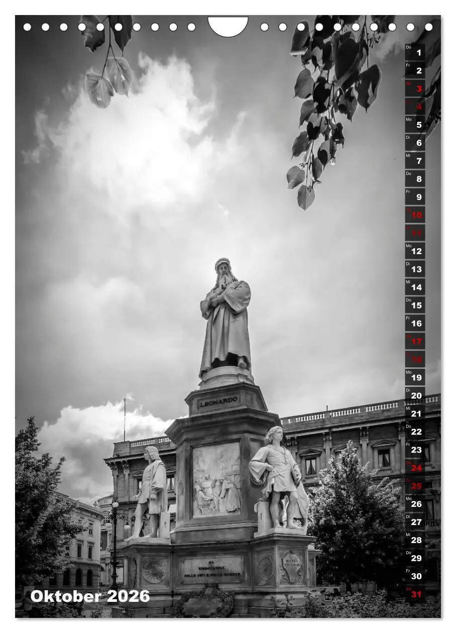 Bild: 9783516418309 | MAILAND SCHWARZWEIß (Wandkalender 2026 DIN A4 hoch), CALVENDO...