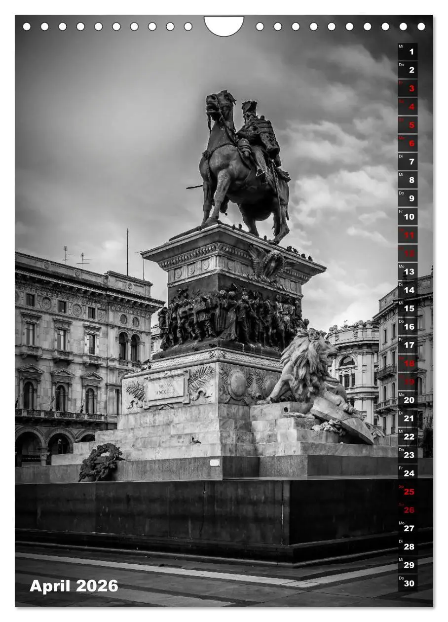 Bild: 9783516418309 | MAILAND SCHWARZWEIß (Wandkalender 2026 DIN A4 hoch), CALVENDO...