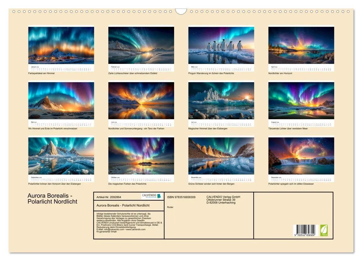 Bild: 9783516658309 | Aurora Borealis - Polarlicht Nordlicht (Wandkalender 2026 DIN A2...