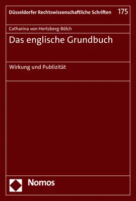 Cover: 9783848788309 | Das englische Grundbuch | Wirkung und Publizität | Hertzberg-Bölch