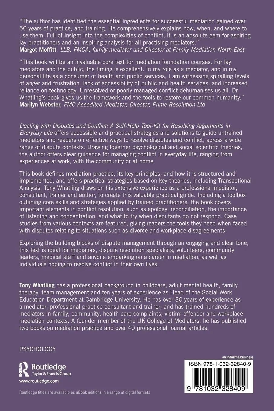 Rückseite: 9781032328409 | Dealing with Disputes and Conflict | Tony Whatling | Taschenbuch