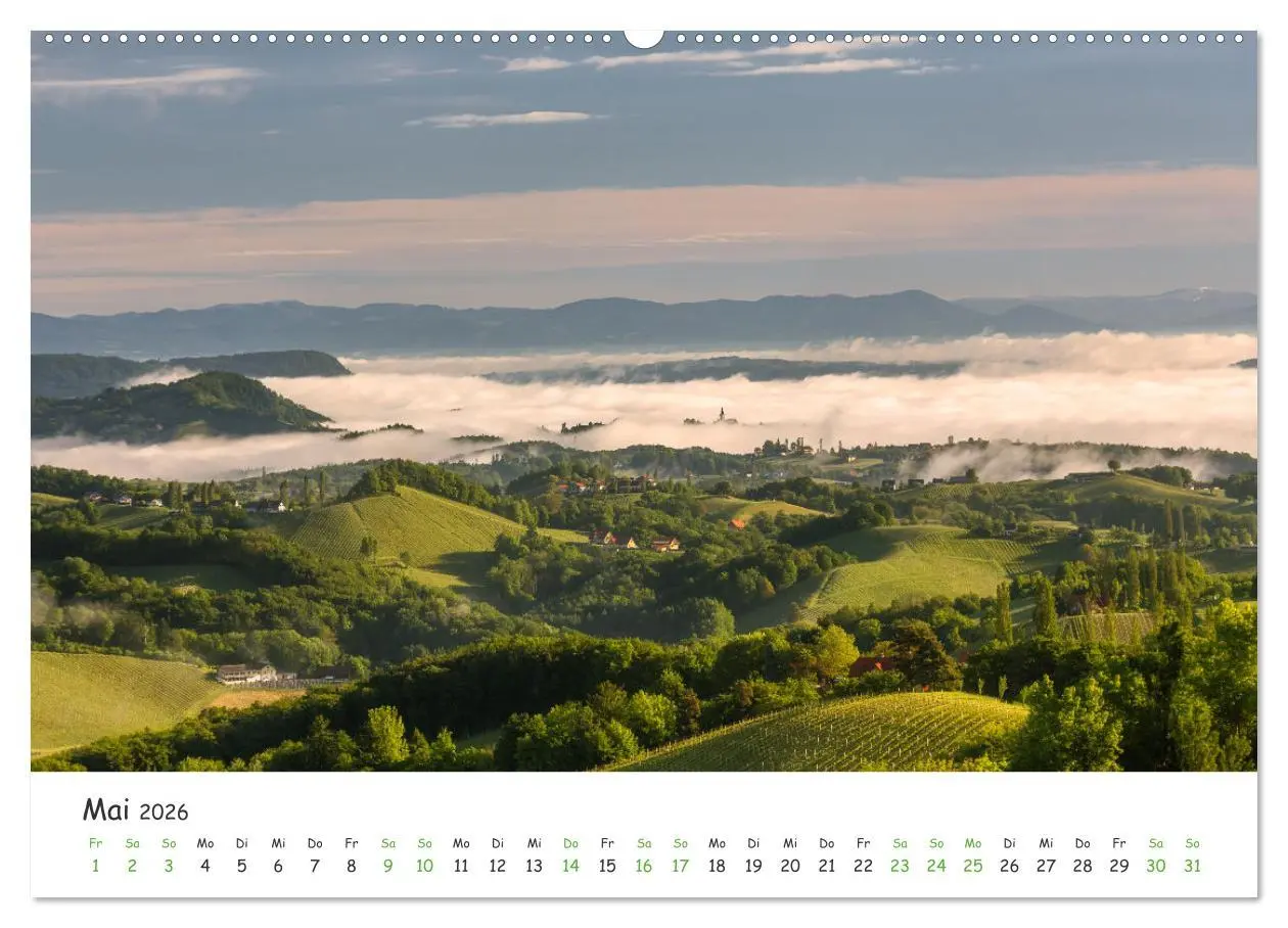 Bild: 9783457628409 | Südsteiermark365 (Wandkalender 2026 DIN A2 quer), CALVENDO...