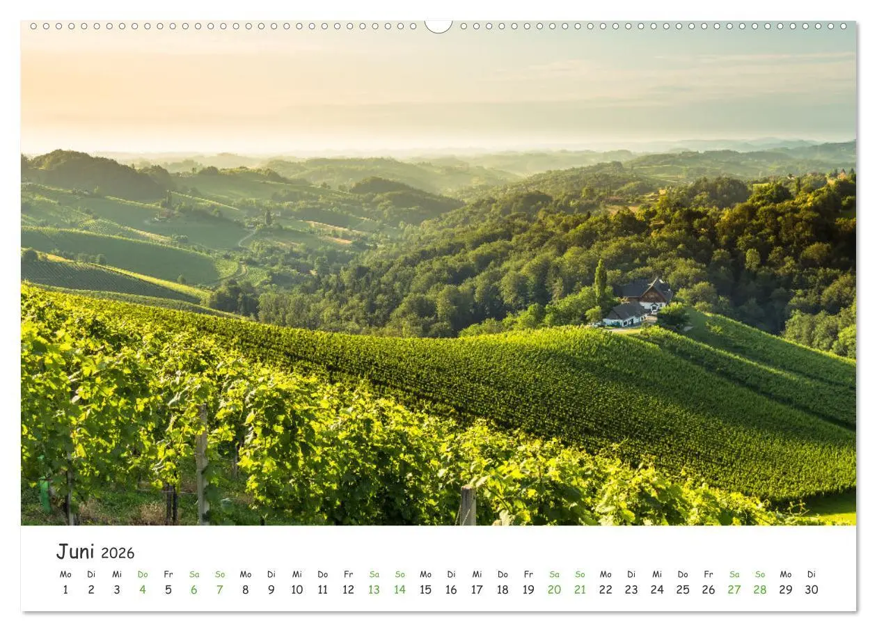 Bild: 9783457628409 | Südsteiermark365 (Wandkalender 2026 DIN A2 quer), CALVENDO...