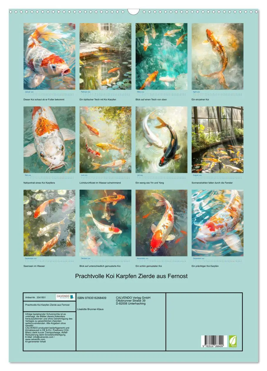 Bild: 9783516268409 | Prachtvolle Koi Karpfen Zierde aus Fernost (Wandkalender 2026 DIN...