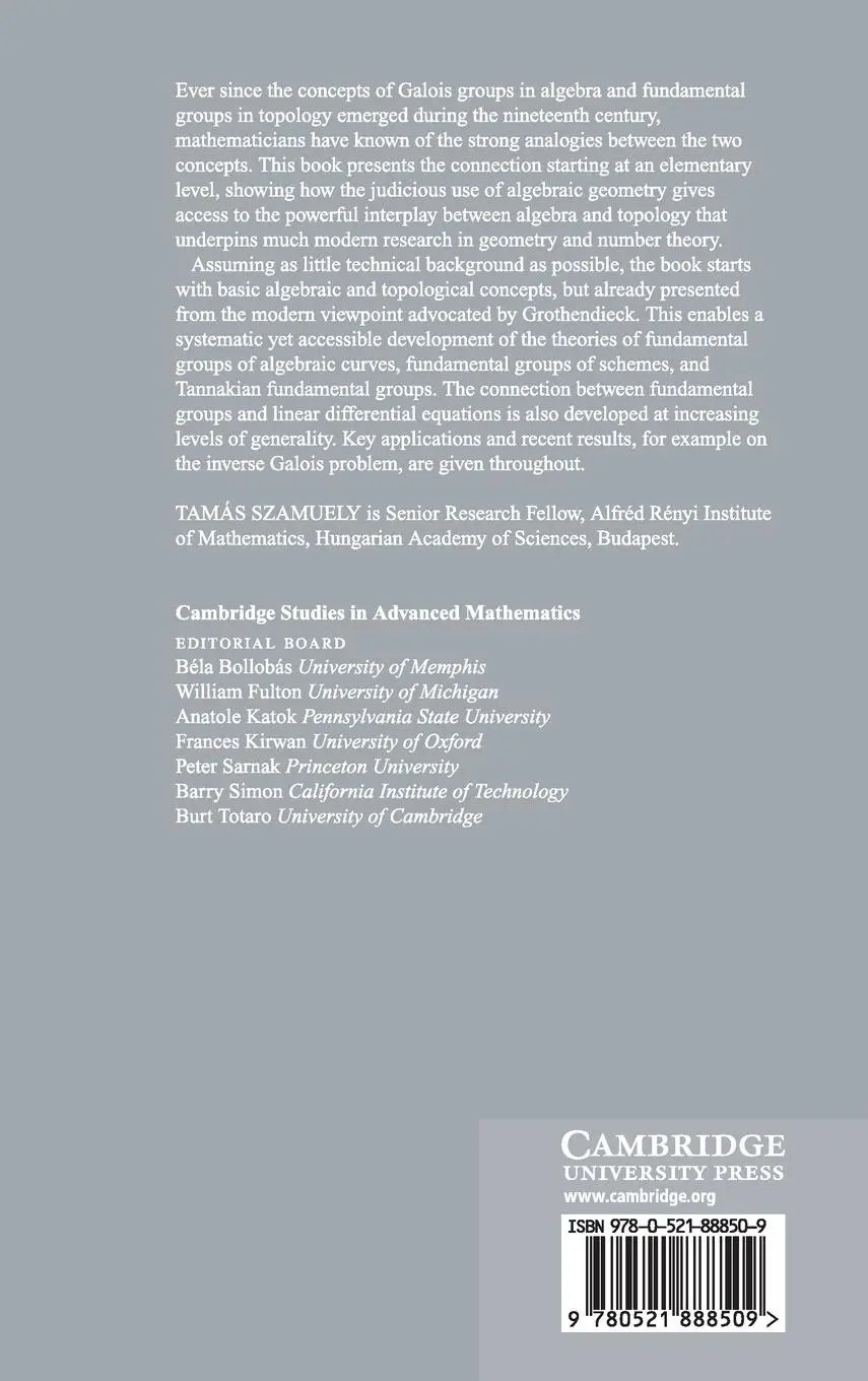 Rückseite: 9780521888509 | Galois Groups and Fundamental Groups | Tamás Szamuely | Buch | 2015