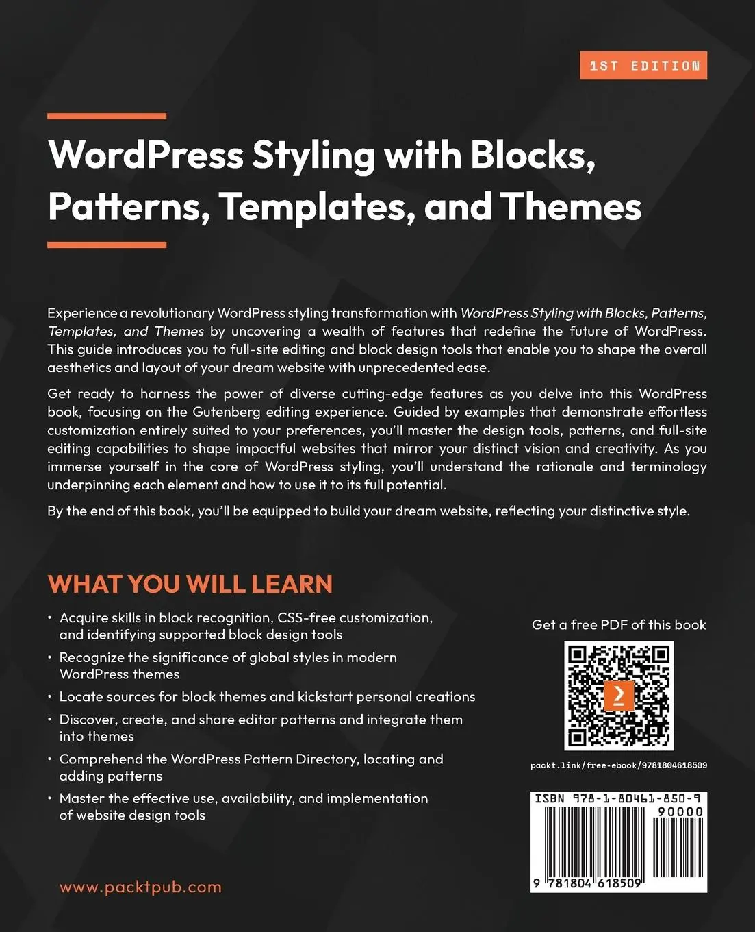 Rückseite: 9781804618509 | WordPress Styling with Blocks, Patterns, Templates, and Themes | Buch