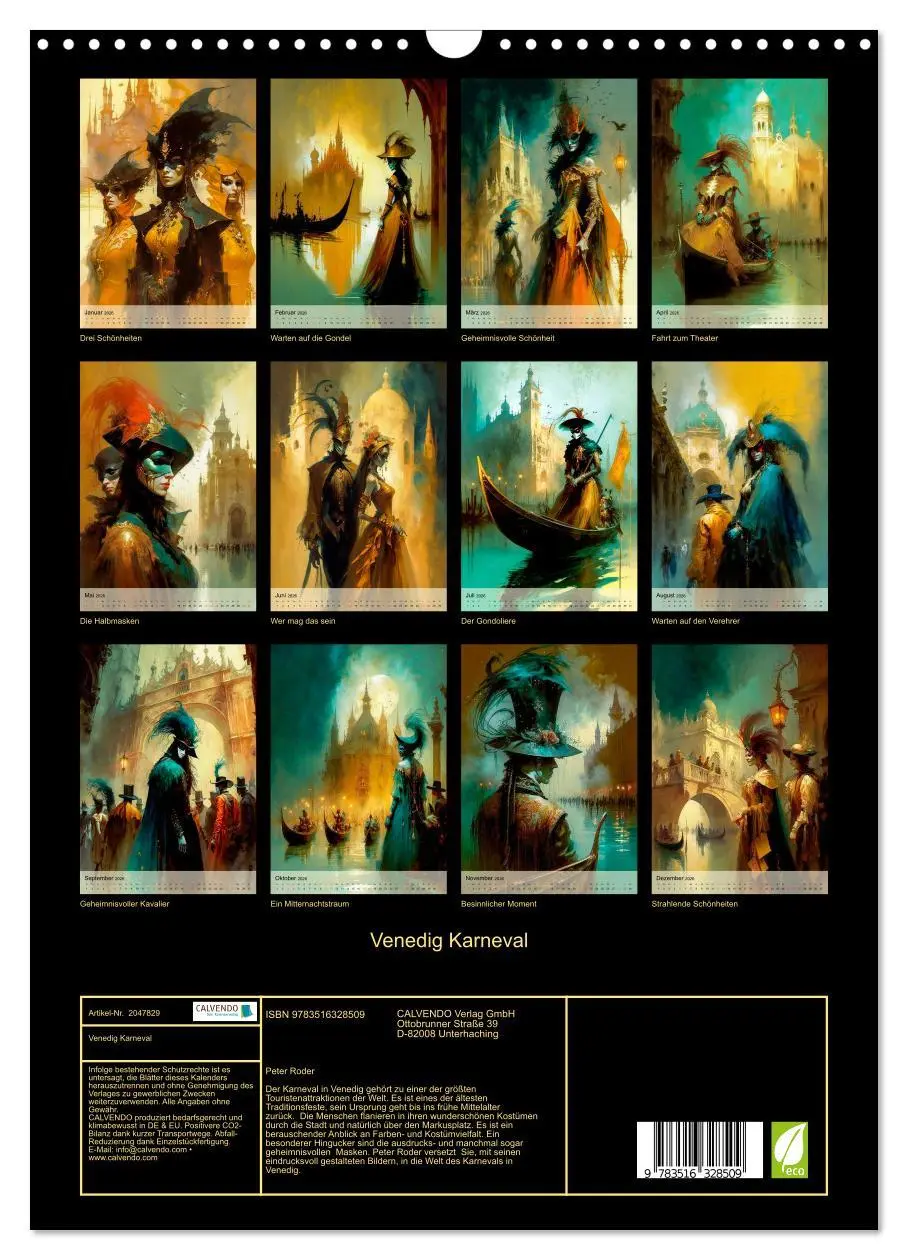 Bild: 9783516328509 | Venedig Karneval (Wandkalender 2026 DIN A3 hoch), CALVENDO...