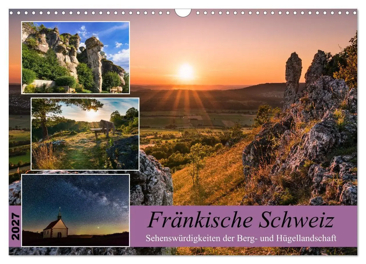 Fränkische Schweiz - Sehenswürdigkeiten der Berg- und Hügellandschaft (Wandkalender 2027 DIN A3 quer), CALVENDO...