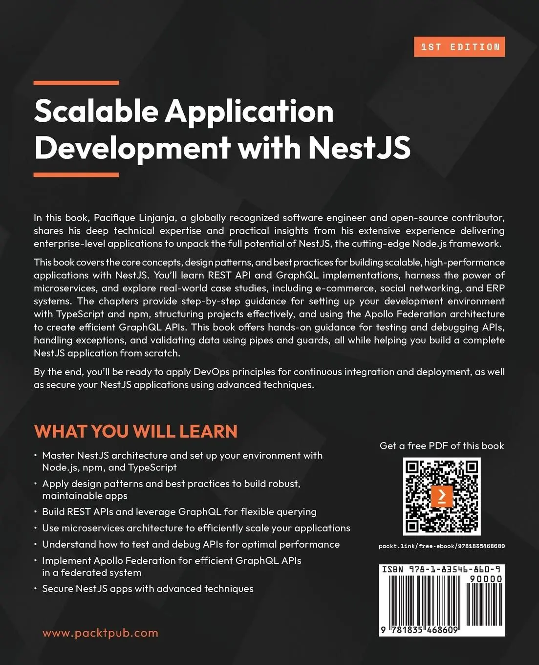 Rückseite: 9781835468609 | Scalable Application Development with NestJS | Pacifique Linjanja
