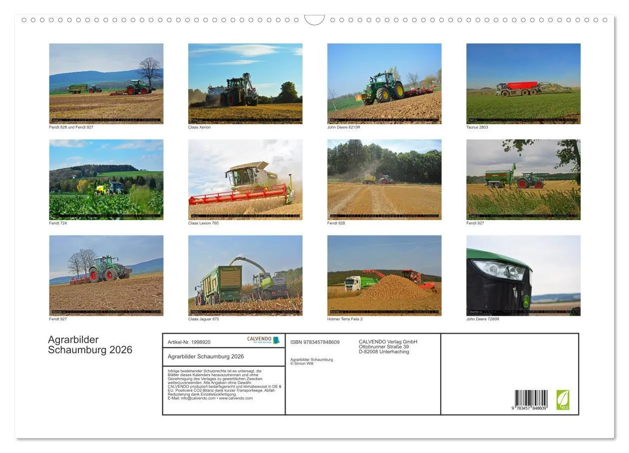 Bild: 9783457848609 | Agrarbilder Schaumburg 2026 (Wandkalender 2026 DIN A2 quer),...