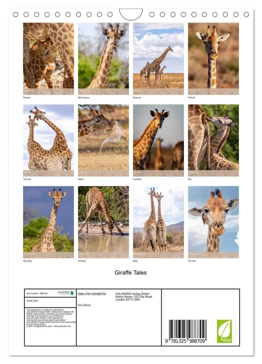 Bild: 9781325988709 | Giraffe Tales (Wall Calendar 2025 DIN A4 portrait), CALVENDO 12...