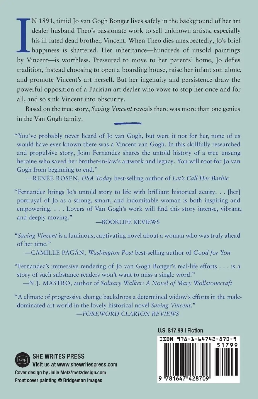 Rückseite: 9781647428709 | Saving Vincent | A Novel of Jo Van Gogh | Joan Fernandez | Taschenbuch