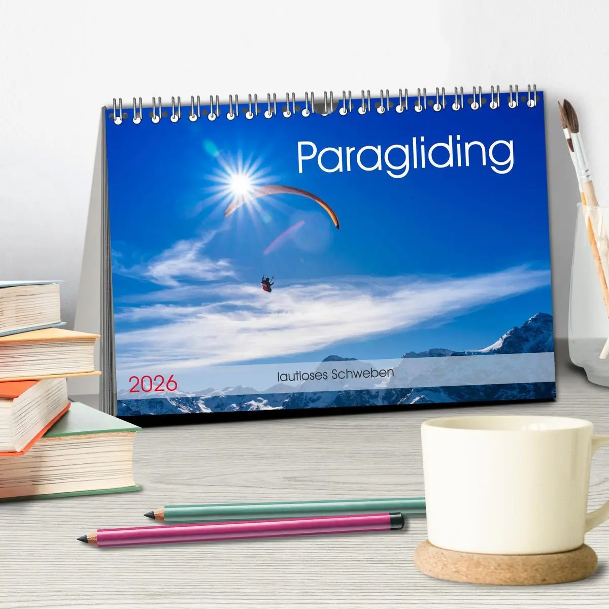 Bild: 9783457838709 | Paragliding - lautloses Schweben (Tischkalender 2026 DIN A5 quer),...