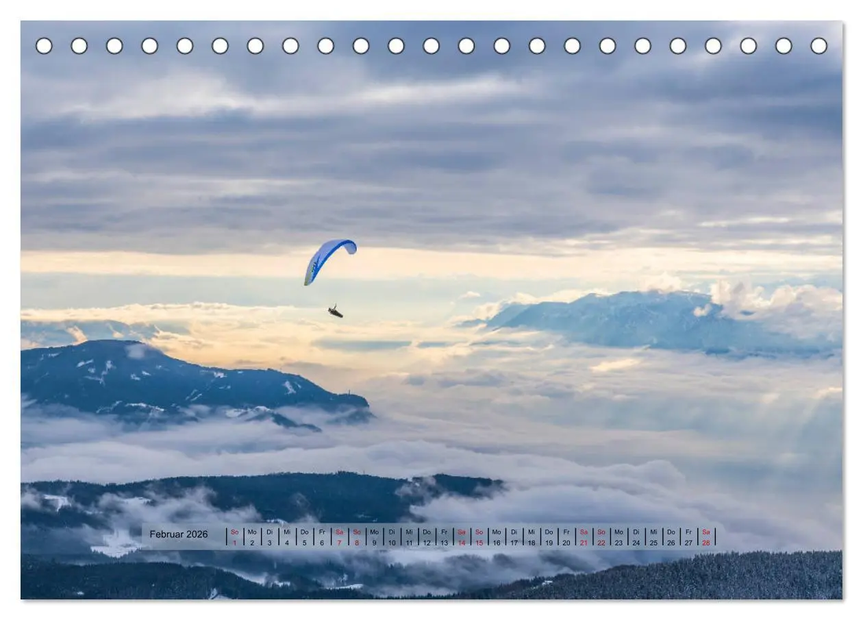 Bild: 9783457838709 | Paragliding - lautloses Schweben (Tischkalender 2026 DIN A5 quer),...