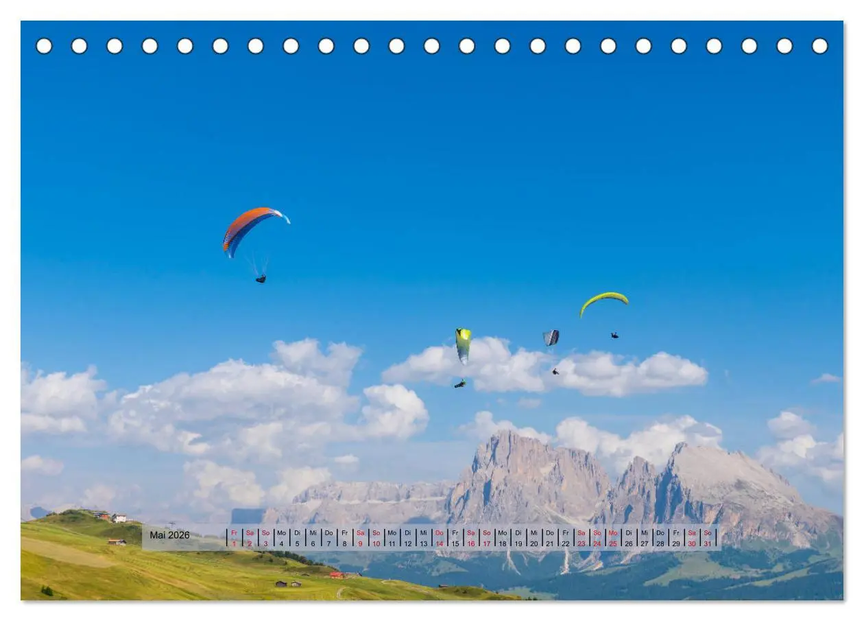 Bild: 9783457838709 | Paragliding - lautloses Schweben (Tischkalender 2026 DIN A5 quer),...