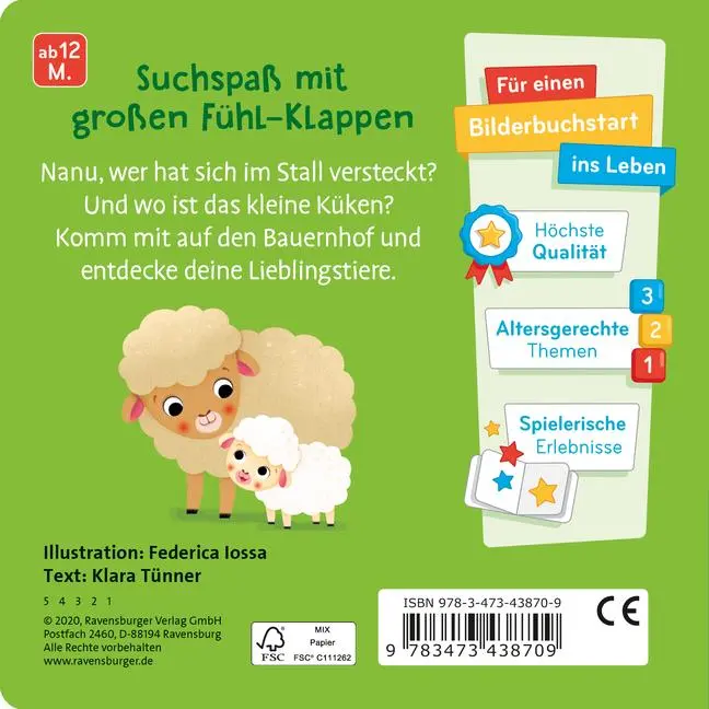 Bild: 9783473438709 | Wo bist du, kleines Küken? | Mit großen Fühl-Klappen | Klara Tünner