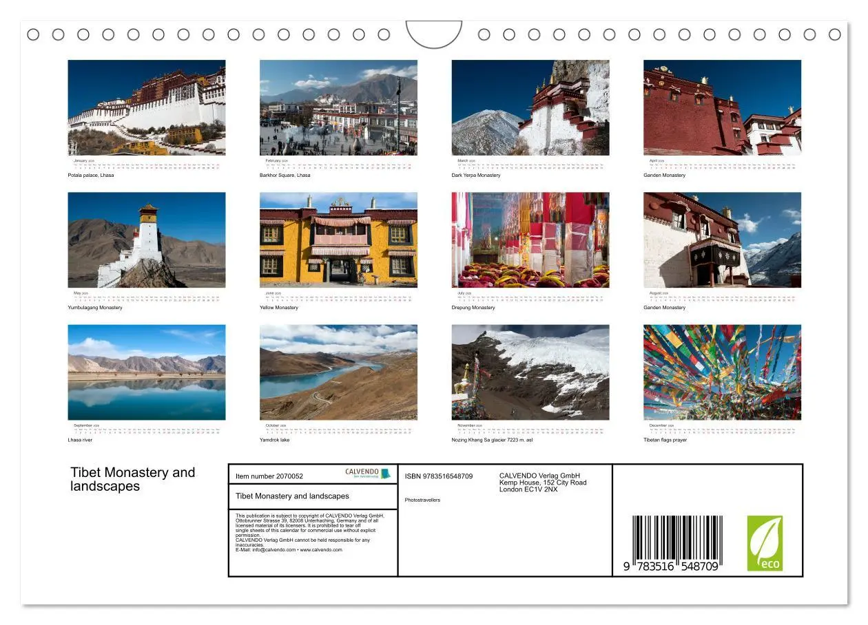 Bild: 9783516548709 | Tibet Monastery and landscapes (Wall Calendar 2026 DIN A4...