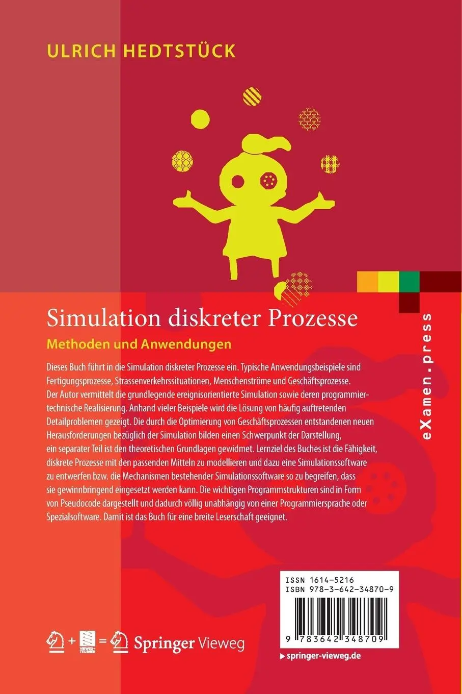 Rückseite: 9783642348709 | Simulation diskreter Prozesse | Methoden und Anwendungen | Hedtstück