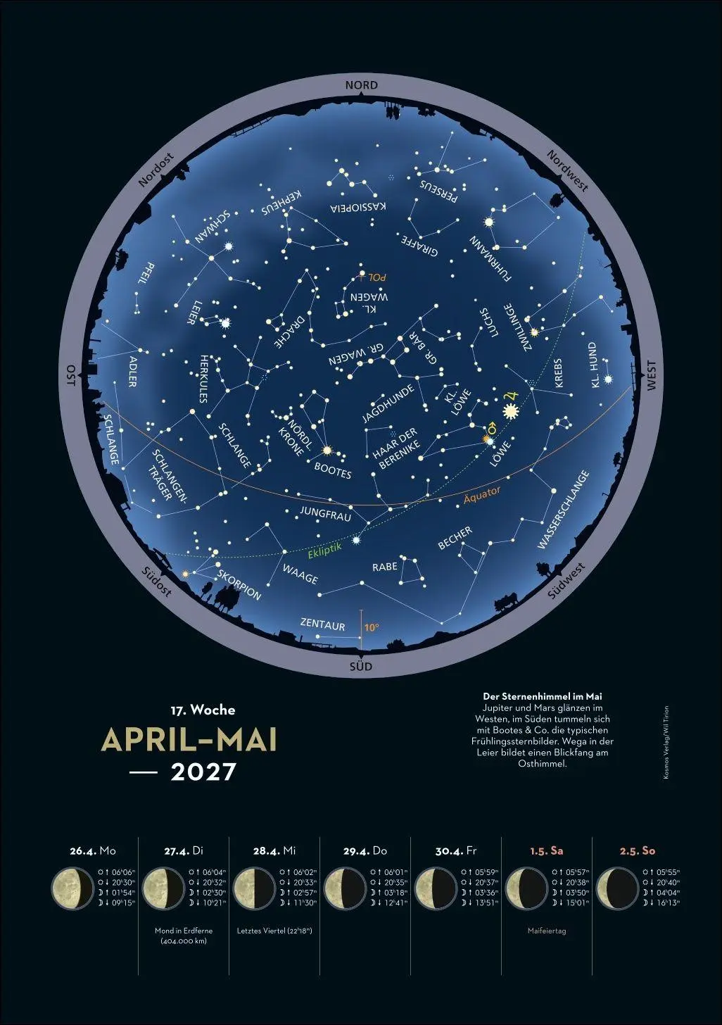 Bild: 9783840038709 | KOSMOS Himmelsjahr Wochen-Kulturkalender 2027 - Der Wandkalender...