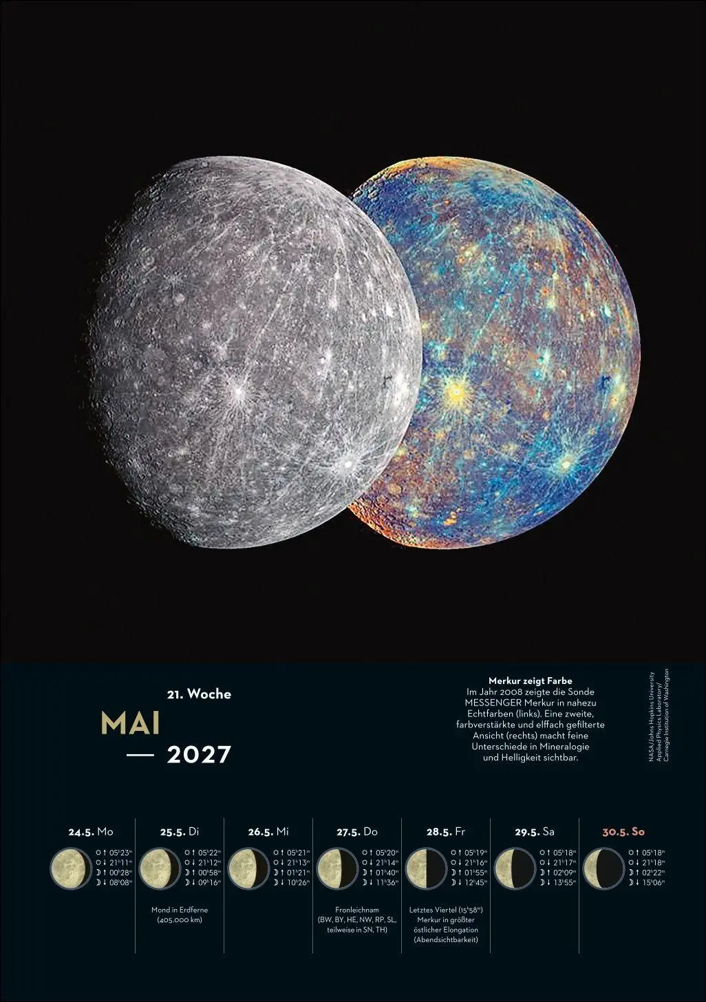 Bild: 9783840038709 | KOSMOS Himmelsjahr Wochen-Kulturkalender 2027 - Der Wandkalender...