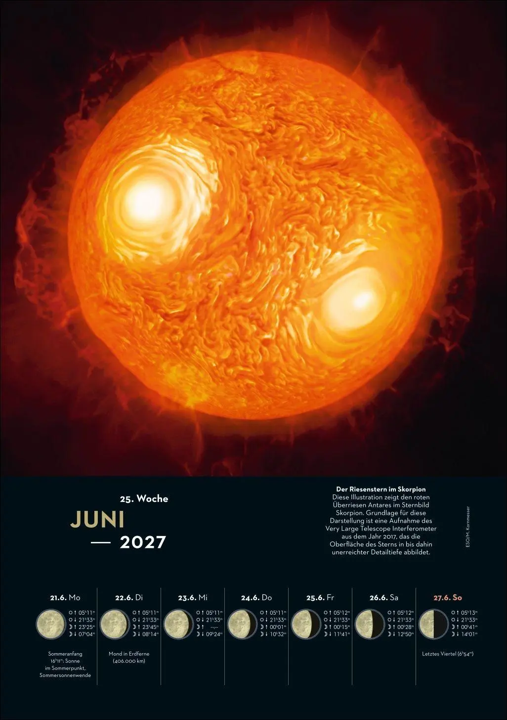 Bild: 9783840038709 | KOSMOS Himmelsjahr Wochen-Kulturkalender 2027 - Der Wandkalender...