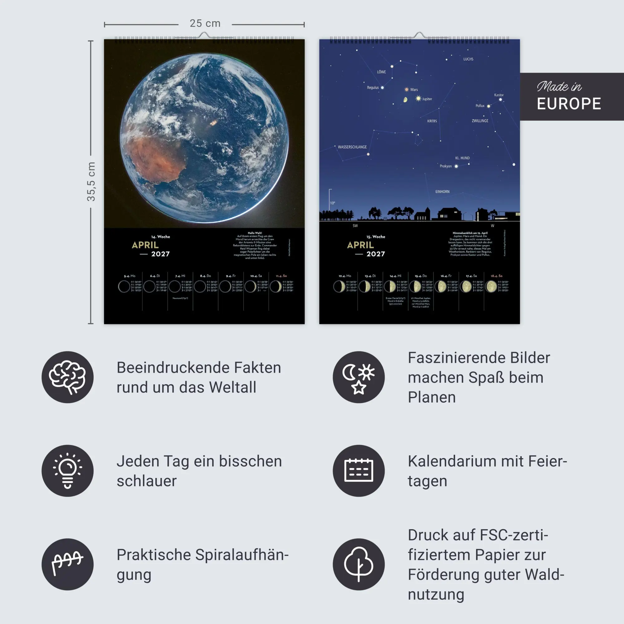 Bild: 9783840038709 | KOSMOS Himmelsjahr Wochen-Kulturkalender 2027 - Der Wandkalender...