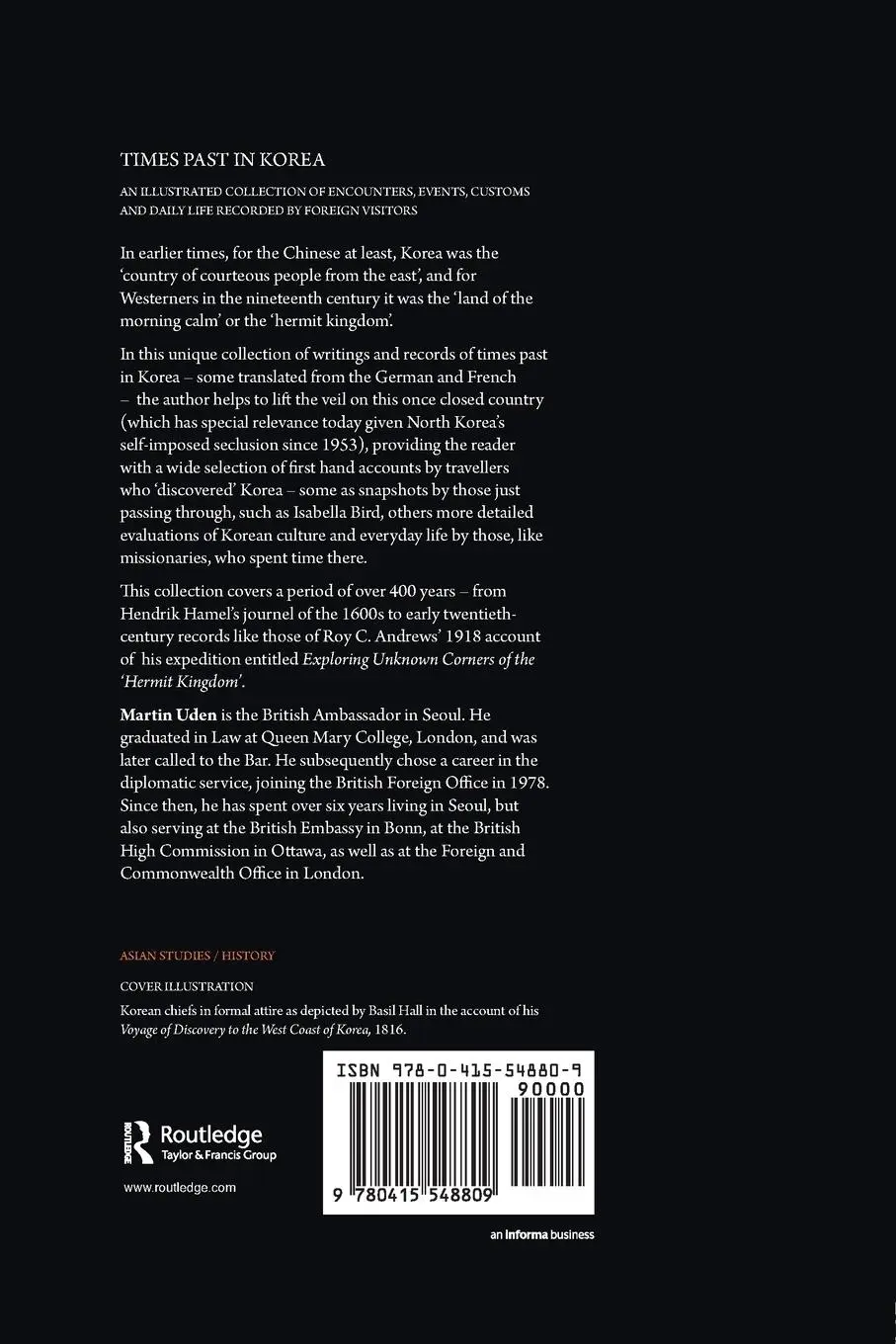 Rückseite: 9780415548809 | Times Past in Korea | Martin Uden | Taschenbuch | Englisch | 2011