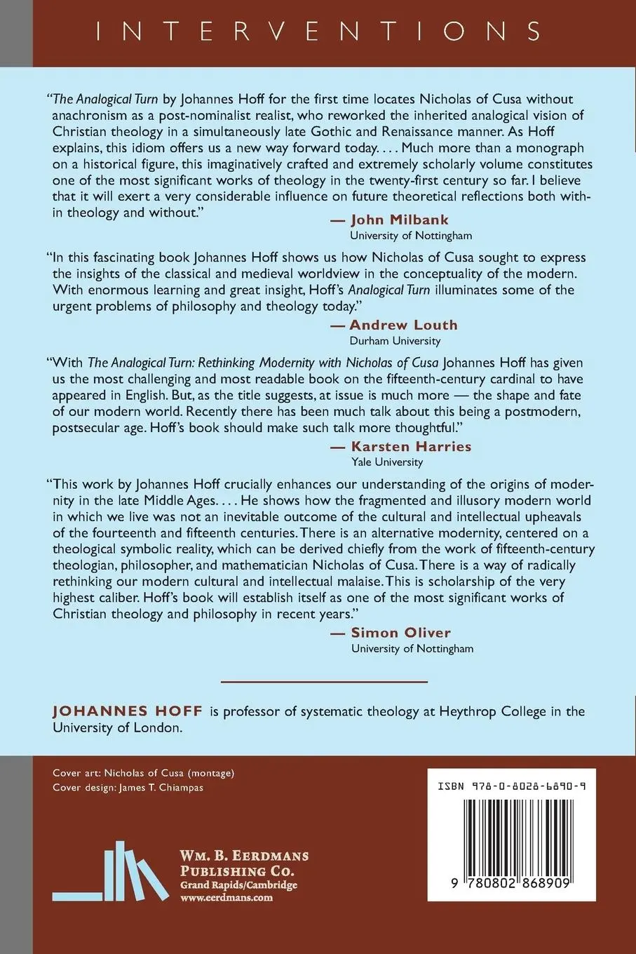 Rückseite: 9780802868909 | Analogical Turn | Rethinking Modernity with Nicholas of Cusa | Hoff