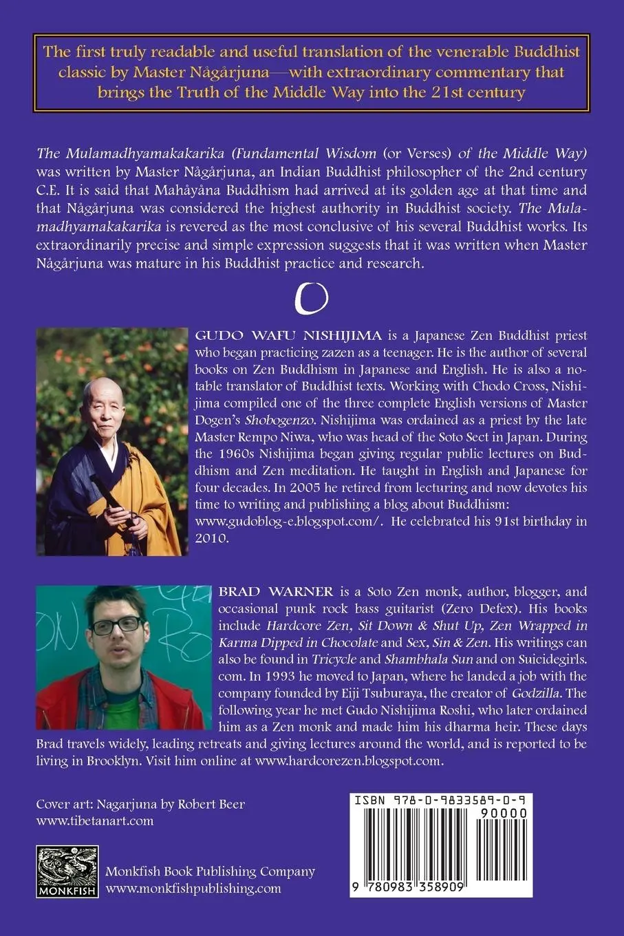 Rückseite: 9780983358909 | Fundamental Wisdom of the Middle Way | Brad Warner | Taschenbuch