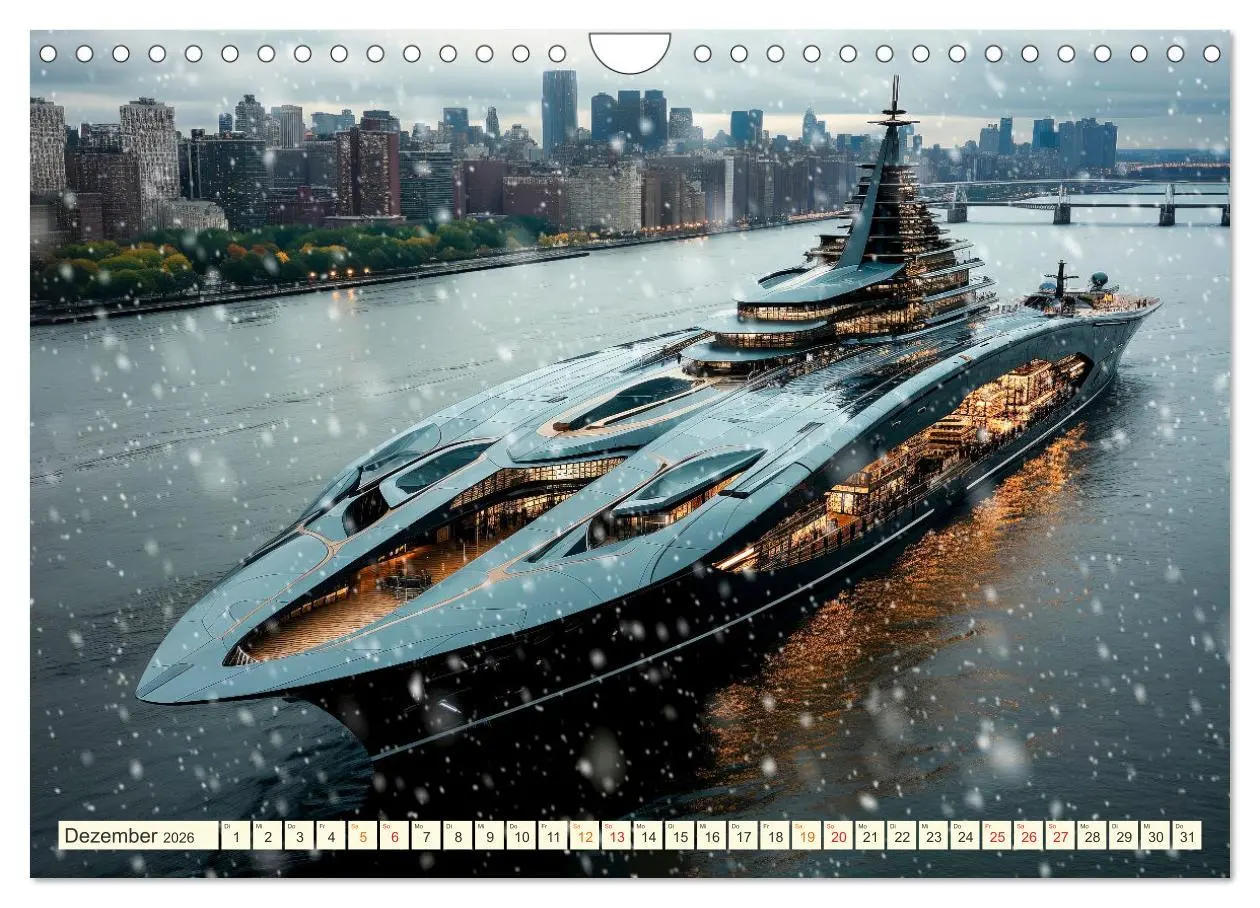 Bild: 9783457368909 | Mega Yachten Fantasien (Wandkalender 2026 DIN A4 quer), CALVENDO...