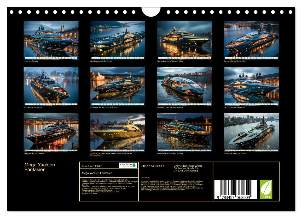 Bild: 9783457368909 | Mega Yachten Fantasien (Wandkalender 2026 DIN A4 quer), CALVENDO...