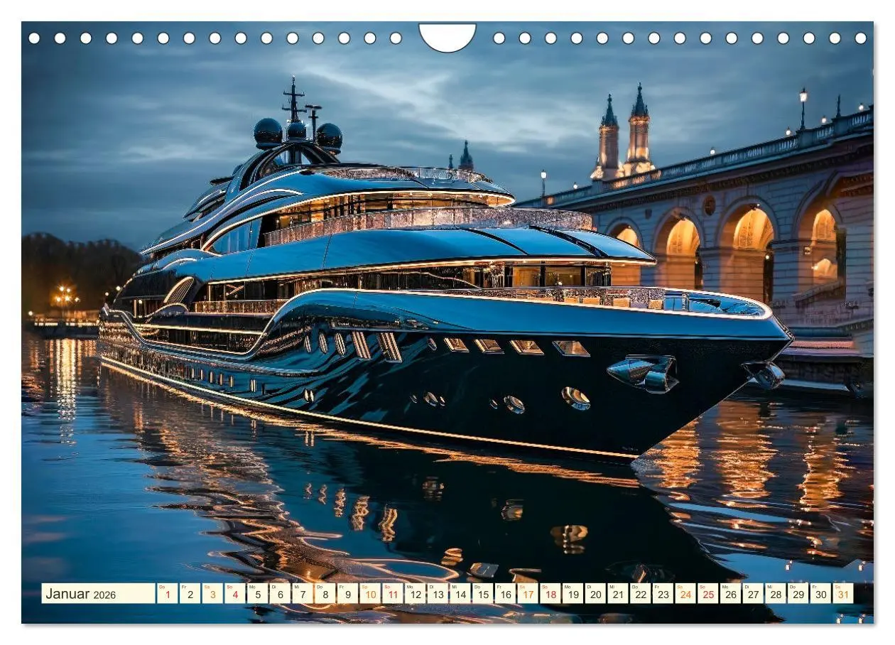 Bild: 9783457368909 | Mega Yachten Fantasien (Wandkalender 2026 DIN A4 quer), CALVENDO...