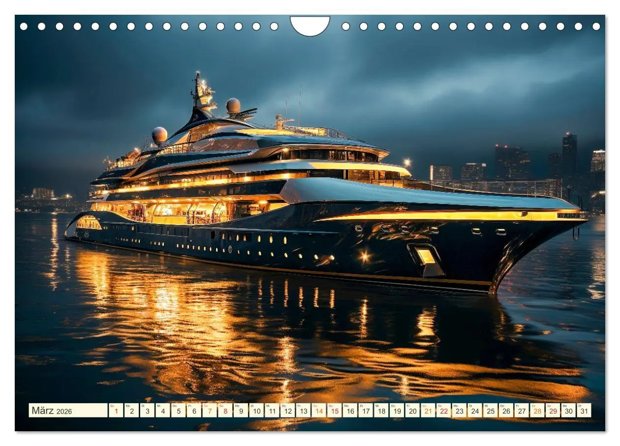 Bild: 9783457368909 | Mega Yachten Fantasien (Wandkalender 2026 DIN A4 quer), CALVENDO...