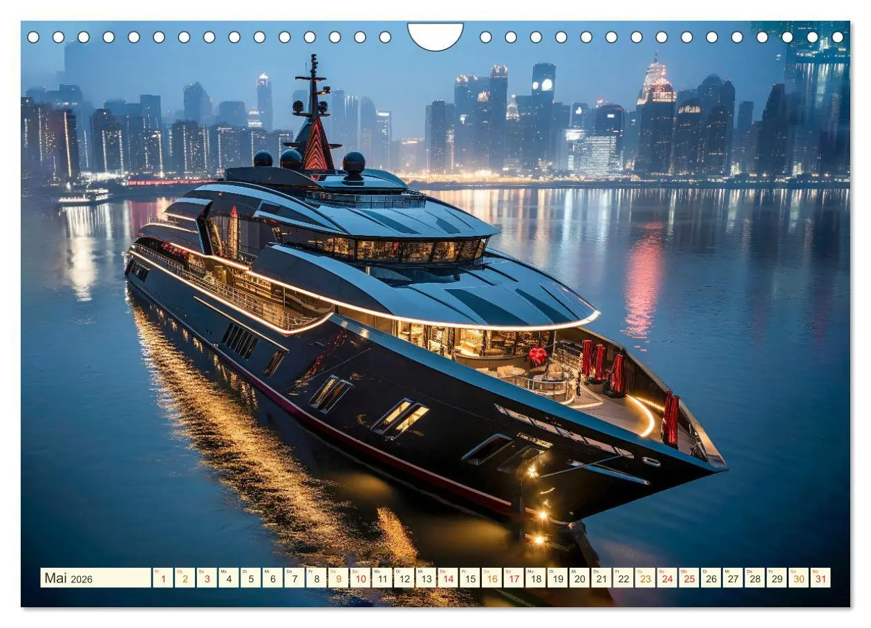 Bild: 9783457368909 | Mega Yachten Fantasien (Wandkalender 2026 DIN A4 quer), CALVENDO...