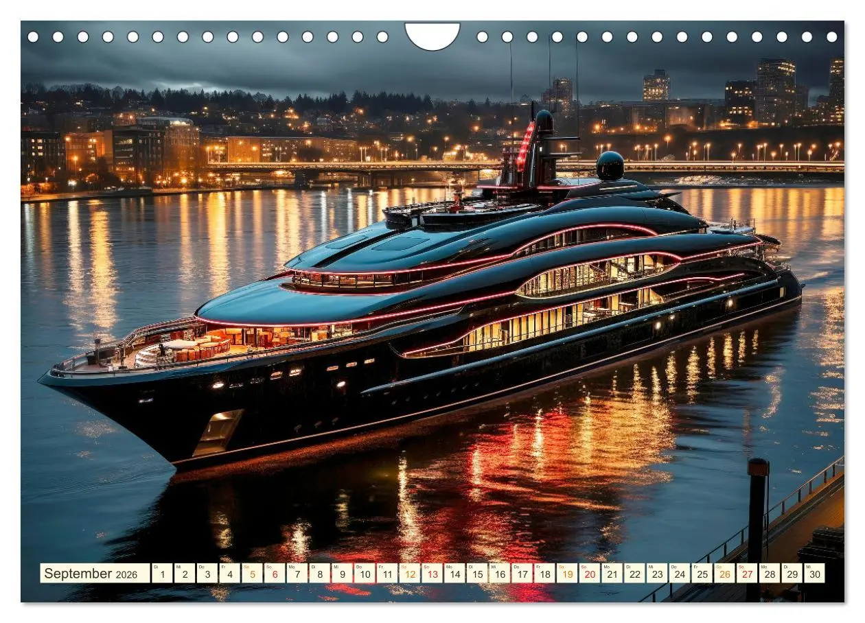 Bild: 9783457368909 | Mega Yachten Fantasien (Wandkalender 2026 DIN A4 quer), CALVENDO...