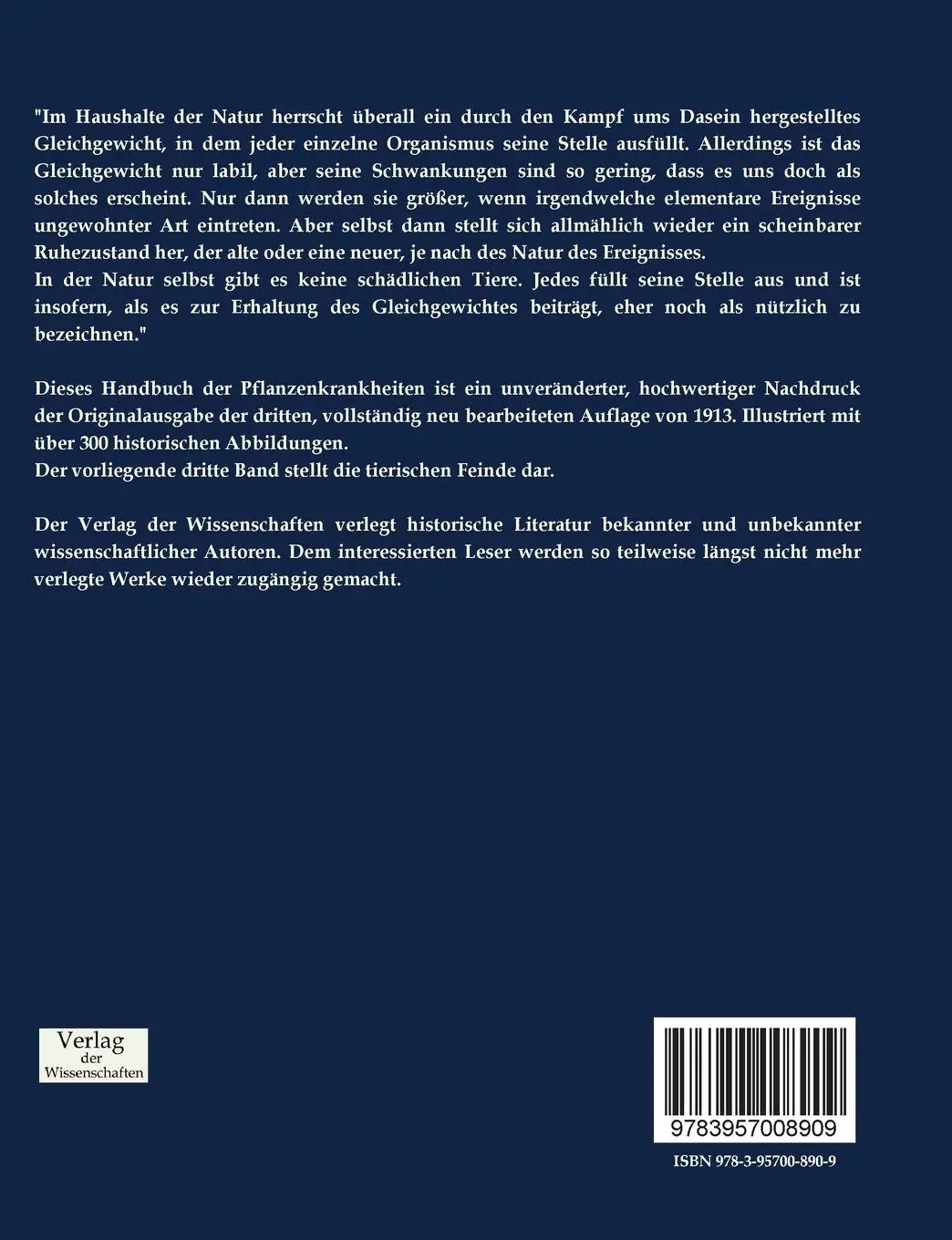 Rückseite: 9783957008909 | Die tierischen Feinde der Pflanzen | Paul Sorauer (u. a.) | Buch