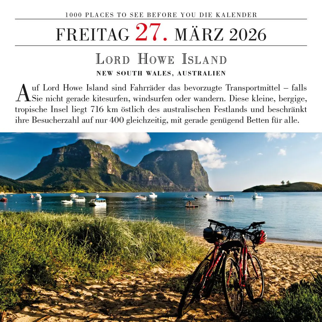Bild: 9783961418909 | Tagesabreißkalender 1000 Places | Patricia Schultz | Kalender | 367 S.