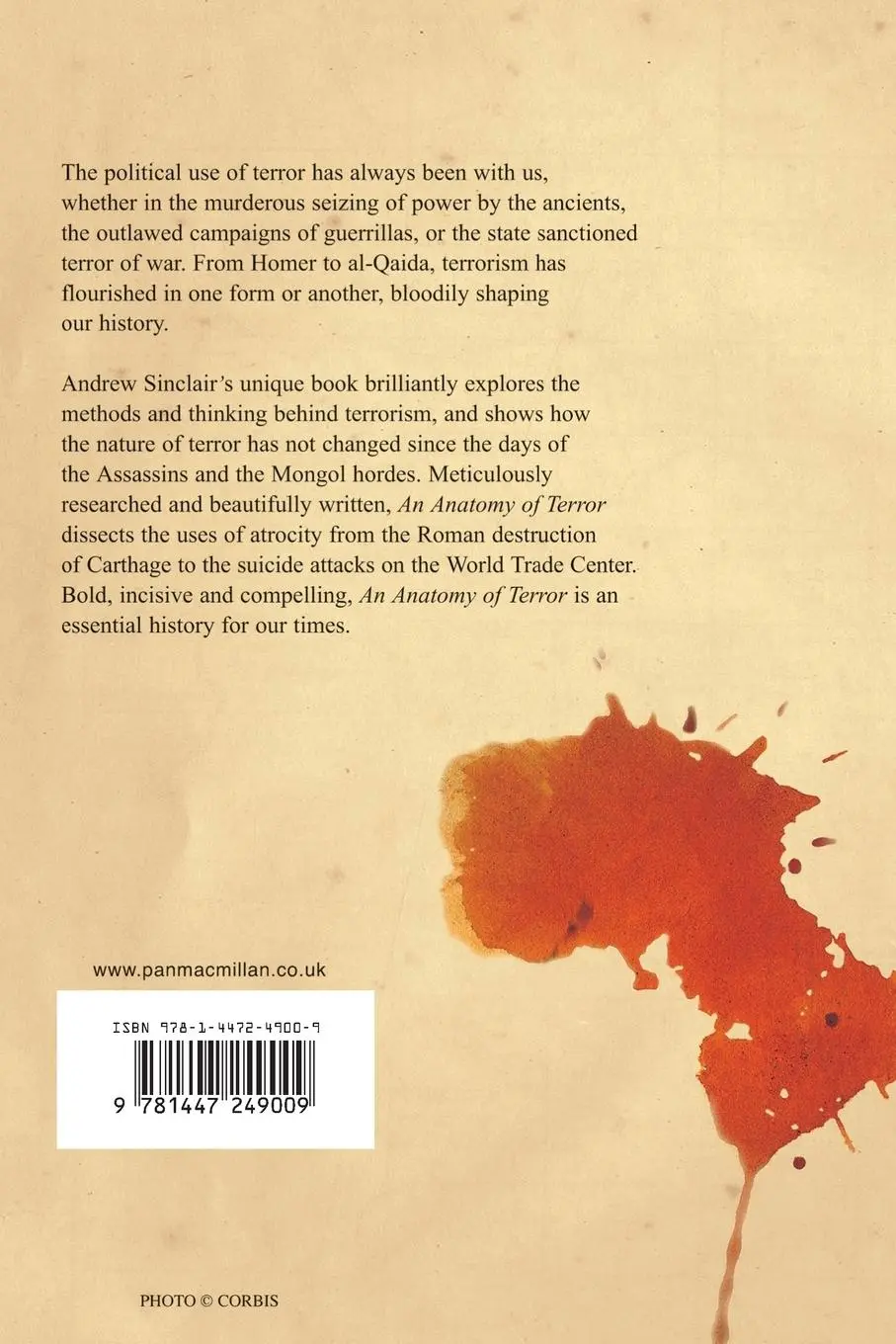 Rückseite: 9781447249009 | An Anatomy of Terror | A History of Terrorism | Andrew Sinclair | Buch
