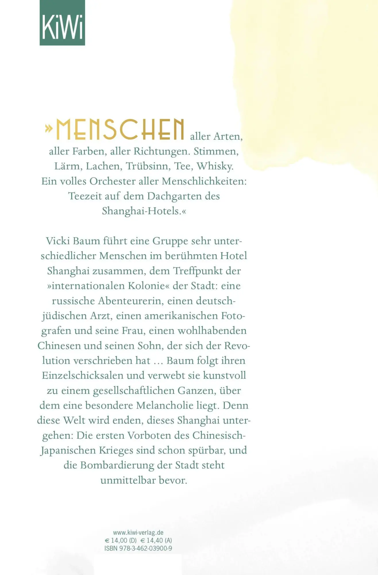 Rückseite: 9783462039009 | Hotel Shanghai | Vicki Baum | Taschenbuch | KIWI | 736 S. | Deutsch