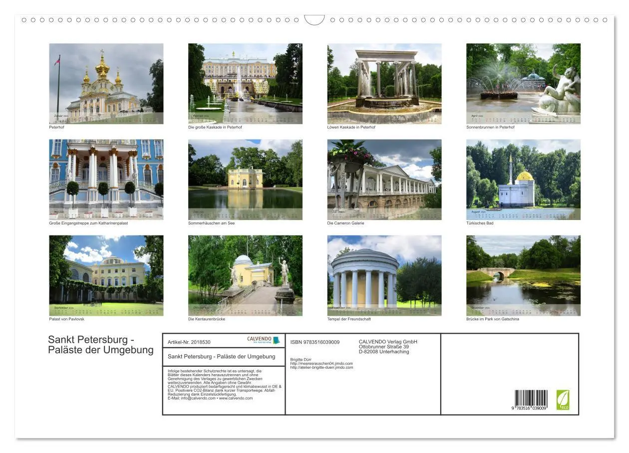 Bild: 9783516039009 | Sankt Petersburg - Paläste der Umgebung (Wandkalender 2026 DIN A2...