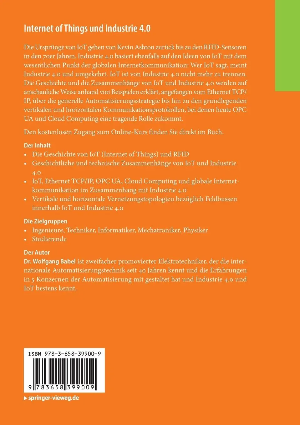 Rückseite: 9783658399009 | Internet of Things und Industrie 4.0 | Wolfgang Babel | Bundle | 2023