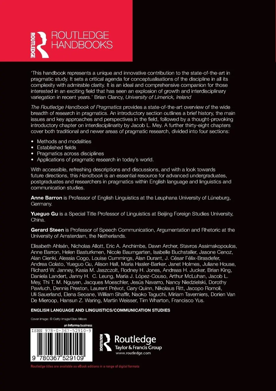 Rückseite: 9780367529109 | The Routledge Handbook of Pragmatics | Anne Barron (u. a.) | Buch