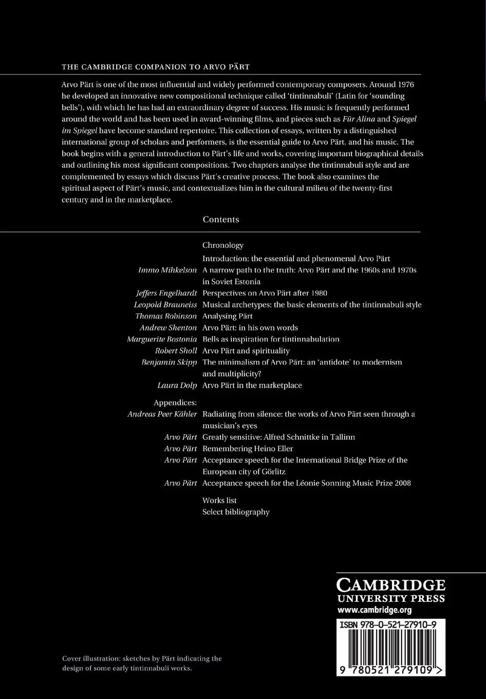 Rückseite: 9780521279109 | The Cambridge Companion to Arvo Pärt | Andrew Shenton | Taschenbuch