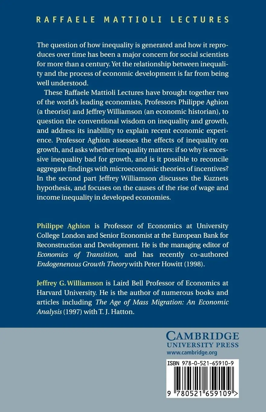 Rückseite: 9780521659109 | Growth, Inequality, and Globalization | Theory, History, and Policy
